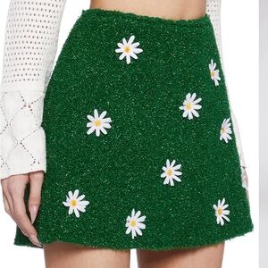 Delia’s Dolls Kill Green Grass flower Daisy Skirt